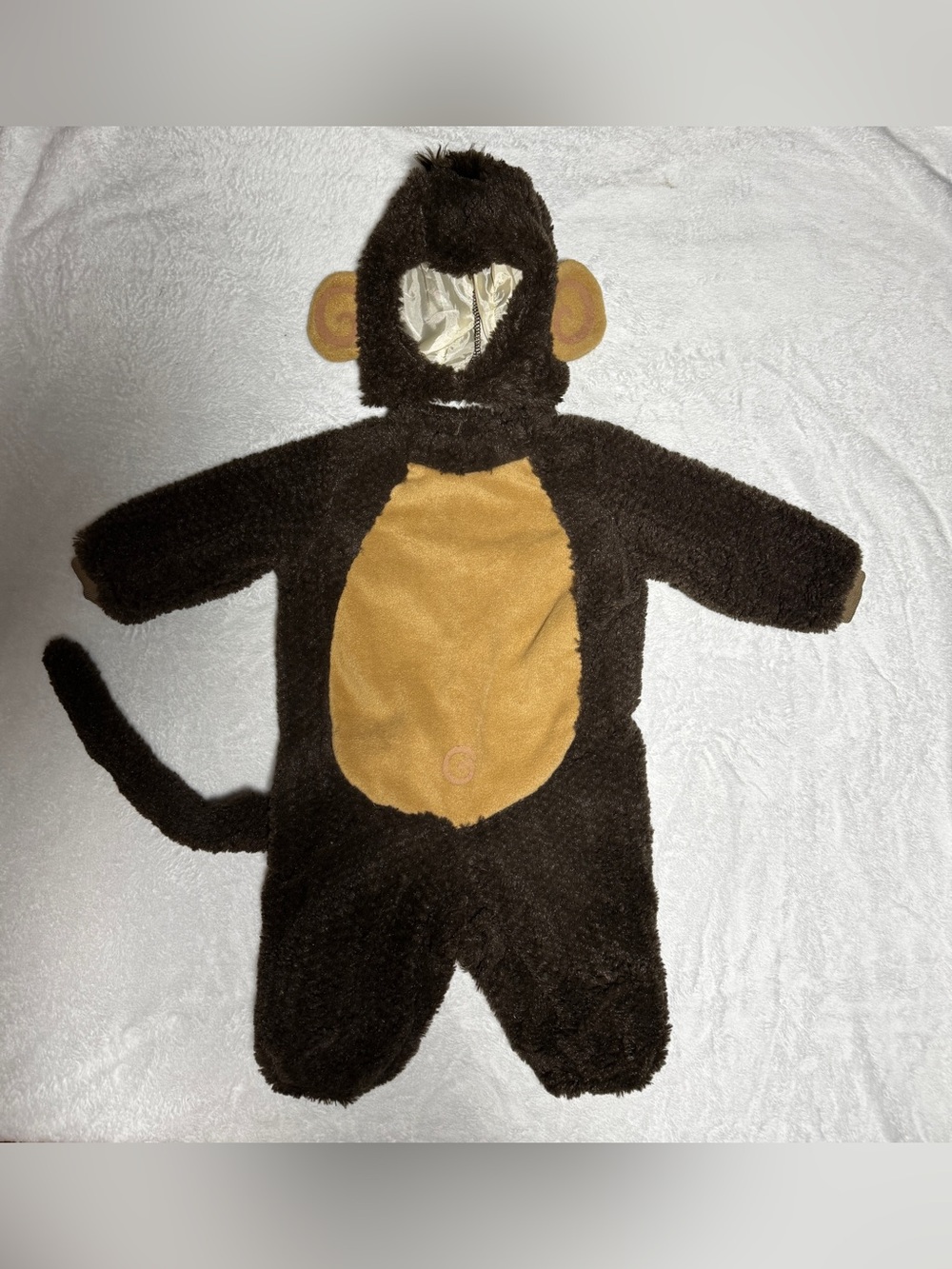 InCharacter Monkey Costume Brown Plush Hood, Adjustable Tail, Size M